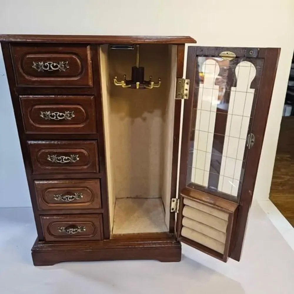 Vintage Wooden Jewelry Armoire